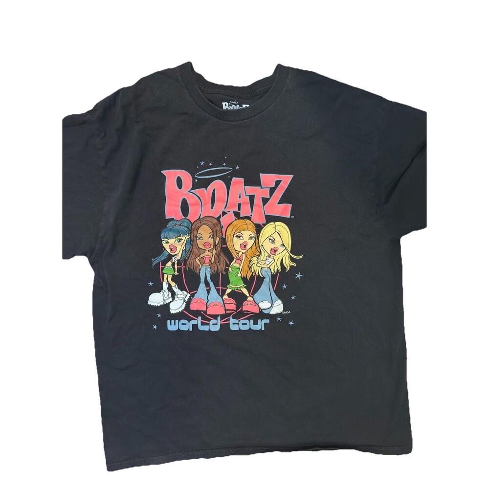Bratz World Tour 2001 Black Graphic T-Shirt All Four Dolls — Size XL